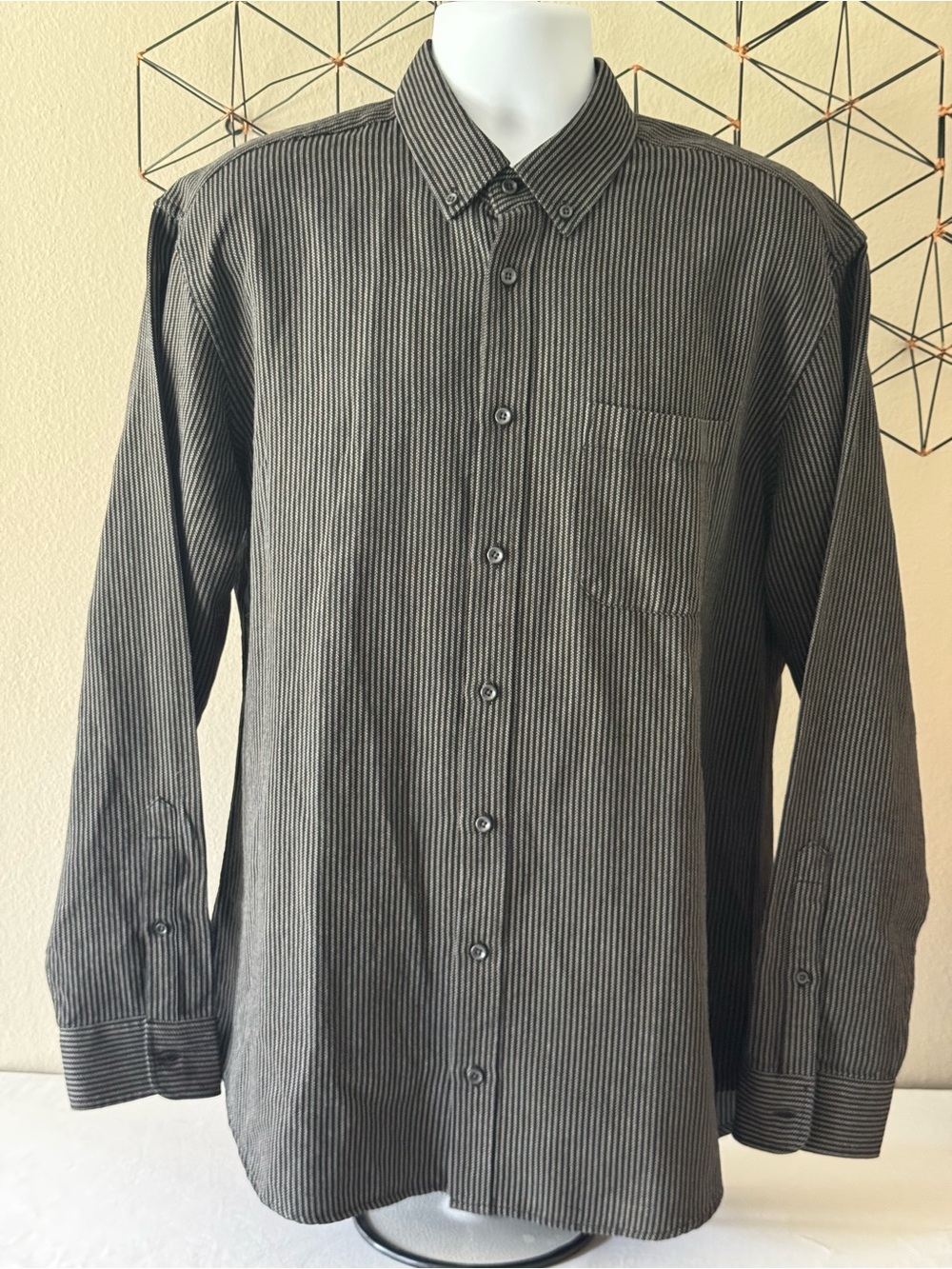 TAYLOR STITCH Organic Cotton Long Sleeve Button Up Shirt - Black - Men’s 46